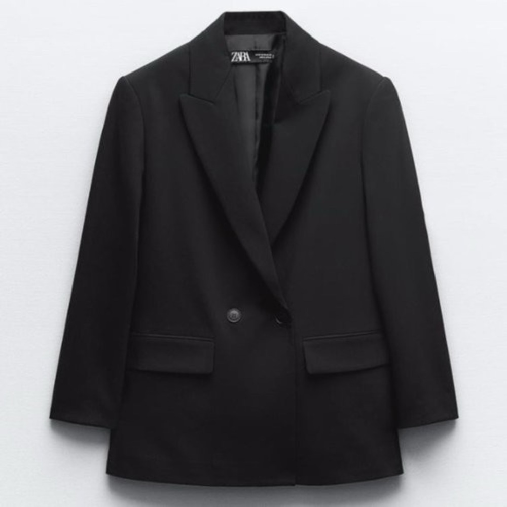 Zara Black Oversized Blazer Suit Jacket Sz L